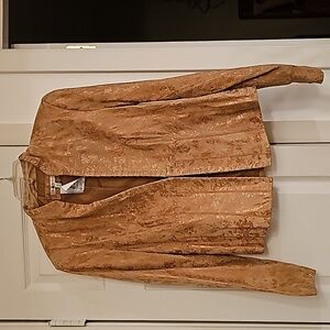 DESIGNER TAN/GOLD LEATHER JACKET